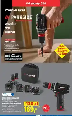Lidl Akumulatorowa wiertarkowkrętarka z 2 akumulatorami i ładowarką Parkside Performance oferta