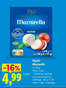 Lidl Ser mozzarella Pilos 2-pak oferta