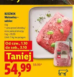 Lidl Wołowina udziec Rzeźnik oferta