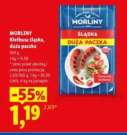 Lidl Kiełbasa śląska duża paczka Morliny oferta