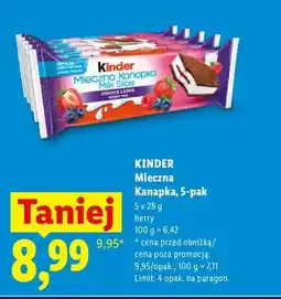 Lidl Mleczna Kanapka berry Kinder 5-pak oferta