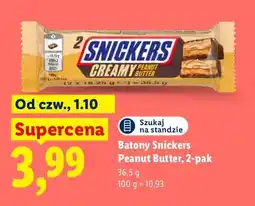 Lidl Batony Snickers Peanut Butter 2-pak oferta