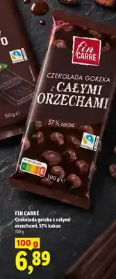 Lidl Czekolada gorzka z całymi orzechami 57% kakao Fin Carré oferta