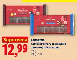 Lidl Kostki domino w czekoladzie deserowej Favorina oferta