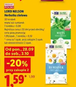 Lidl Herbatka ziołowa Lord Nelson mięta oferta