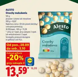 Lidl Orzechy makadamia prażone i solone Alesto oferta