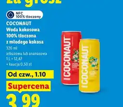 Lidl Woda kokosowa tłoczona z młodego kokosa arbuzowa Coconaut 100% oferta