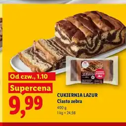 Lidl Ciasto zebra Cukiernia Lazur oferta