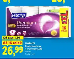 Lidl Papier toaletowy 4-warstwowy XXL 16-pak Floralys oferta
