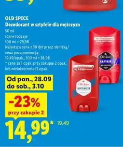 Lidl Dezodorant w sztyfcie dla mężczyzn Captain Old Spice oferta