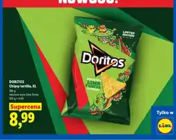 Lidl Chipsy tortilla XL mexican style lime fiesta Doritos oferta