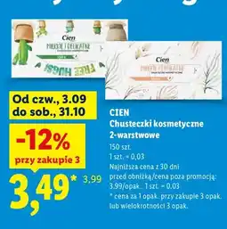 Lidl Chusteczki kosmetyczne 2-warstwowe Cien oferta