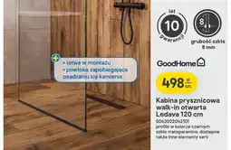 Castorama Kabina prysznicowa walk-in otwarta Ledava 120 cm GoodHome oferta