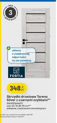 Castorama Skrzydło drzwiowe Toreno Silver z czarnymi szybkami Fortia oferta