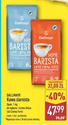 ALDI Kawa ziarnista Home Barista Caffè Crema Dolce Dallmayr oferta