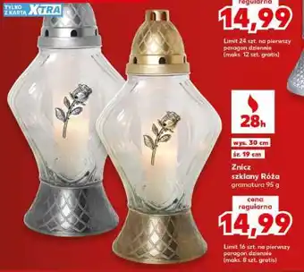 Kaufland Znicz szklany Róża oferta