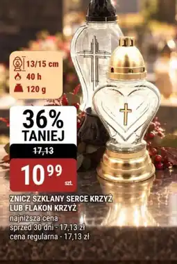 bi1 Znicz Szkłany Serce Krzyż lub Flakon Krzyż oferta