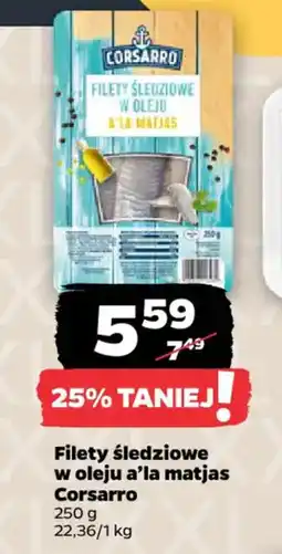 Netto Filety śledziowe w oleju a'la matjas Corsarro oferta