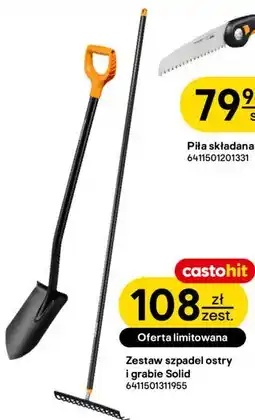 Castorama Fiskars Zestaw szpadel ostry i grabie Solid oferta