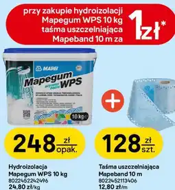 Castorama Hydroizolacja Mapegum WPS 10 kg i taśma uszczelniająca Mapeband 10 m Mapei oferta