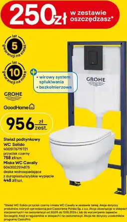 Castorama Stelaż podtynkowy WC Solido + Miska WC Cavally oferta