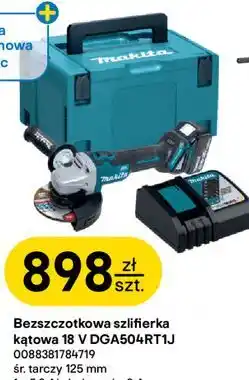 Castorama Bezszczotkowa szlifierka kątowa 18 V DGA504RT1J Makita oferta
