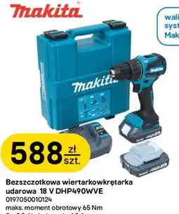Castorama Bezszczotkowa wiertarkowkrętarka udarowa 18 V DHP490WVE Makita oferta