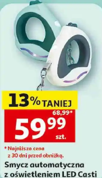 Smycz automatyczna z oświetleniem LED Casti