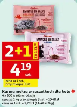 Auchan Auchan Karma mokra w saszetkach dla kota oferta