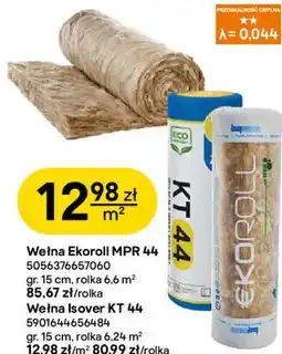 Castorama Wełna mineralna szklana Ekoroll MPR 44 / Isover KT 44 oferta