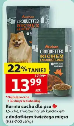 Auchan Karma sucha dla psa Auchan Croquettes Riches oferta
