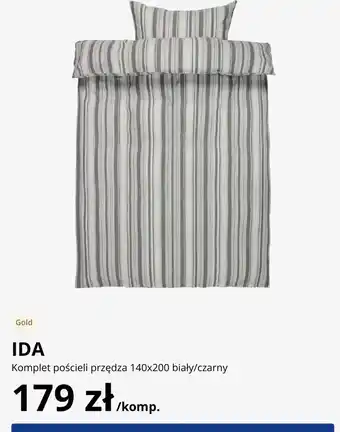 IDA Komplet pościeli przędza 140x200 biały/czarny