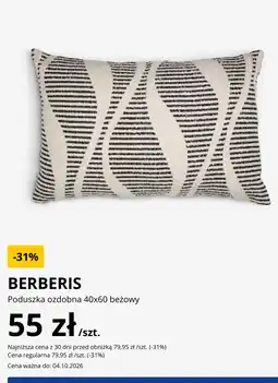 JYSK BERBERIS Poduszka ozdobna 40x60 beżowy oferta