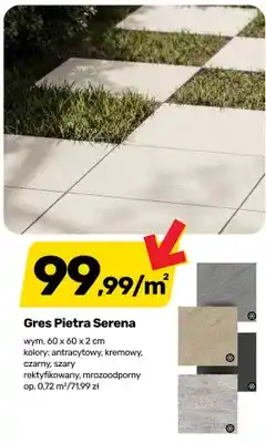 Bricomarche Gres Pietra Serena kremowy 60x60x2 cm rektyfikowany mrozoodporny oferta