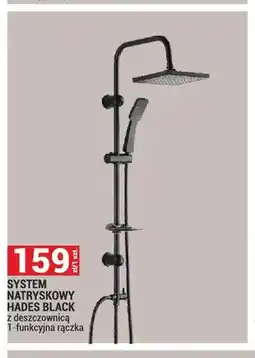 Merkury Market System natryskowy Hades Black z deszczownicą 1-funkcyjna rączka oferta