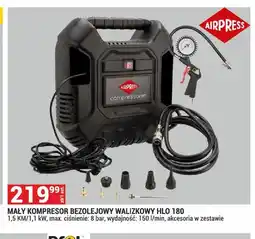 Merkury Market Mały kompresor bezolejowy walizkowy Hlo 180 Airpress oferta