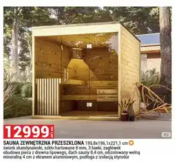 Merkury Market Sauna zewnętrzna przeszklona 195,8x196,1x221,1 cm oferta