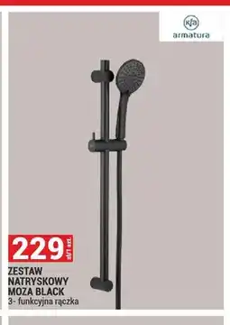 Merkury Market Zestaw natryskowy Moza Black 3-funkcyjna rączka Kfa Armatura oferta