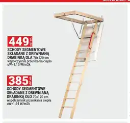 Merkury Market Schody segmentowe składane z drewnianą drabinką Ola 70x120 cm oferta