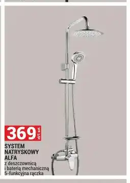 Merkury Market System natryskowy Alfa z deszczownicą i baterią mechaniczną 5-funkcyjna rączka oferta