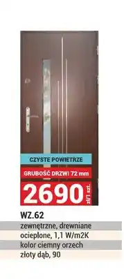 Merkury Market Drzwi zewnętrzne drewniane Wz.62 ocieplone oferta