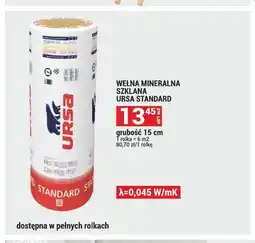 Merkury Market Wełna mineralna szklana Ursa Standard grubość 15 cm oferta