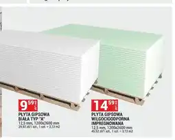 Merkury Market Płyta gipsowa biała typ A 12,5 mm 1200x2600 oferta
