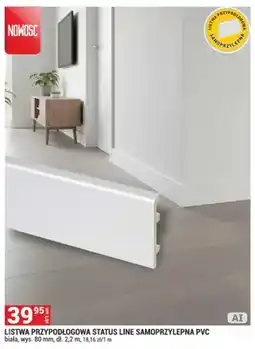 Merkury Market Listwa przypodłogowa Status Line samoprzylepna PVC oferta