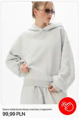 Cropp Szara melanżowa bluza oversize z kapturem Cropp oferta