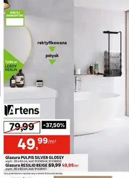 Leroy Merlin Glazura Pulpis Silver Glossy 30x60 cm Artens oferta