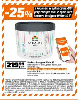 OBI Farba lateksowa do wnętrz Beckers Designer White oferta