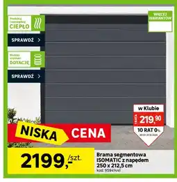 Leroy Merlin Brama segmentowa Isomatic z napędem 250x212,5 cm oferta