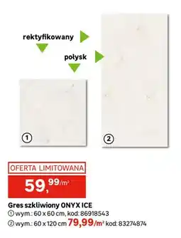 Leroy Merlin Gres szkliwiony Onyx Ice 60x60 cm oferta
