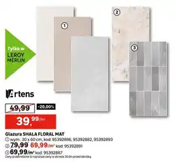 Leroy Merlin Glazura Shala Floral Mat 30x60 cm Artens oferta